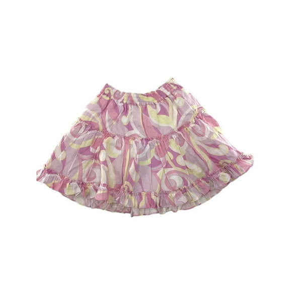 Hill House Dresses & Skirts - Hill House The Paz Skirt Mini Womens S Ruffle Linen Candy Kaleidoscope Pink NEW